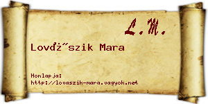 Lovászik Mara névjegykártya